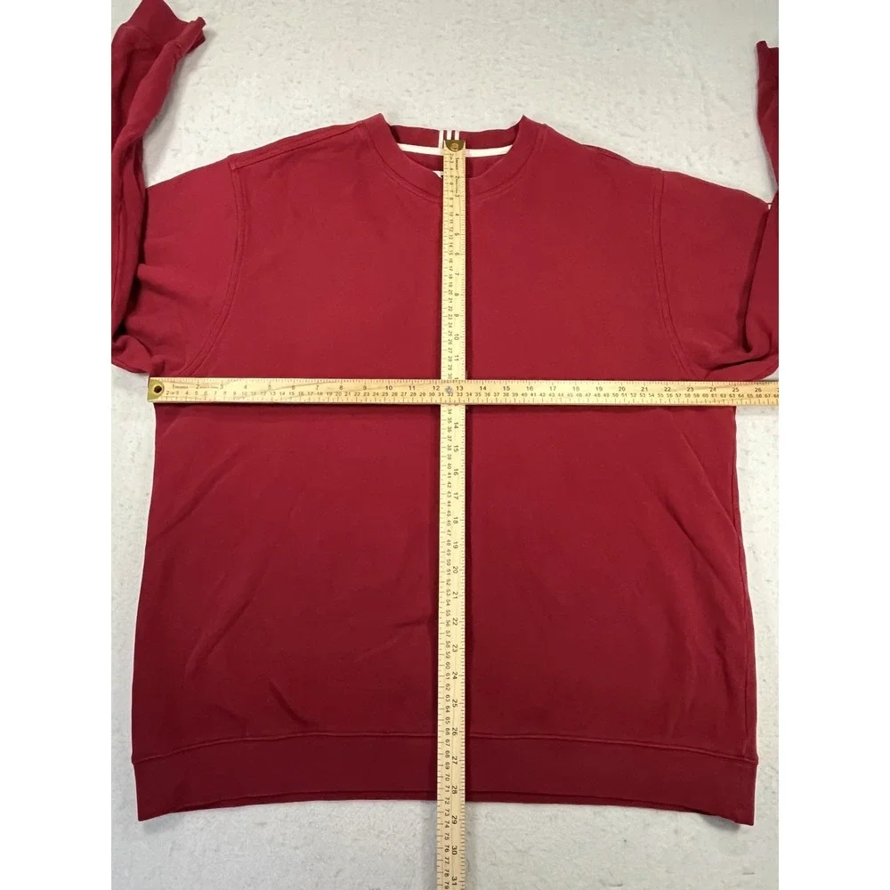 Y2K Adidas Sweatshirt Mens‎ XL Red Crew Neck Logo Fleece Lined Cotton Pullover